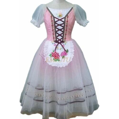 Coppelia ballet costume,professional giselle ballet long tutu, ballerina romantic tutu pink color, soft tulle ballet dress