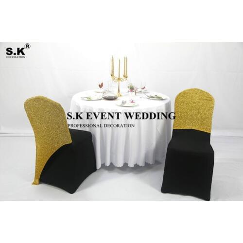 Glitter Sequin Spandex Chair Cover Cap Hood For Wedding Banquet Event Decoration