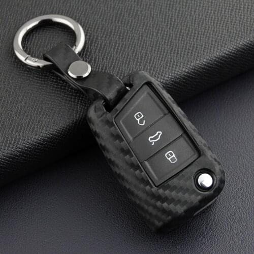 Flip Key Fob Case Shell Cover For Skoda Octavia Kodiaq Karoq VW Golf Tiguan Polo e-Golf SEAT Ateca Leon