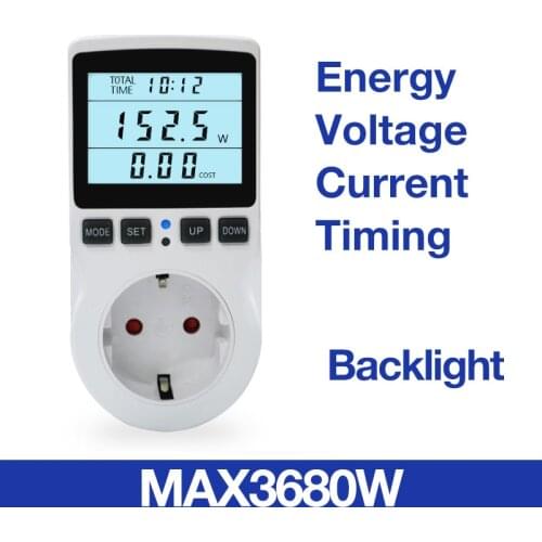 Backlight Digital Voltage Volt Watt Meter Power Analyzer Electronic Power Meter Energy Meter Automatic Power Switch EU Plug
