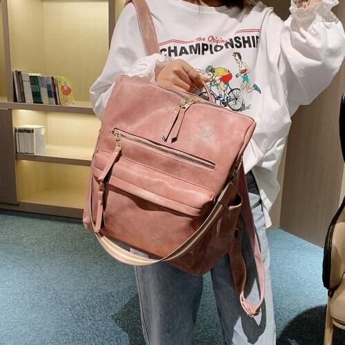 Designer Brand Leather Bags for Women Casual Ladies Backpacks for School Teenagers Girls High Quality Bookbag Travel Bag 2021