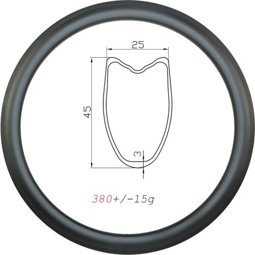 Road bicycle 380g 45mm deep Tubular carbon rims 700c basalt brake 25mm wide UD 3K 12K matte glossy rim brake gravel wheel 16-32H