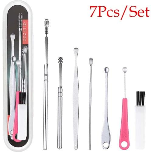 7 6 5 Pcs Ear Wax Pickers Stainless Steel Earpick Wax Remover Curette Ear Pick Cleaner Ear Cleaner Spoon Care Ear Clean Tool