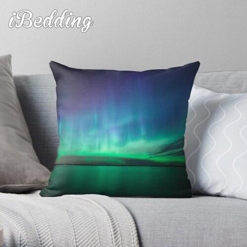 Beautiful Northern Lights Throw Pillow Cushion Cover Polyester Throw Pillows Case On Sofa Home Living Room Car Seat Decor