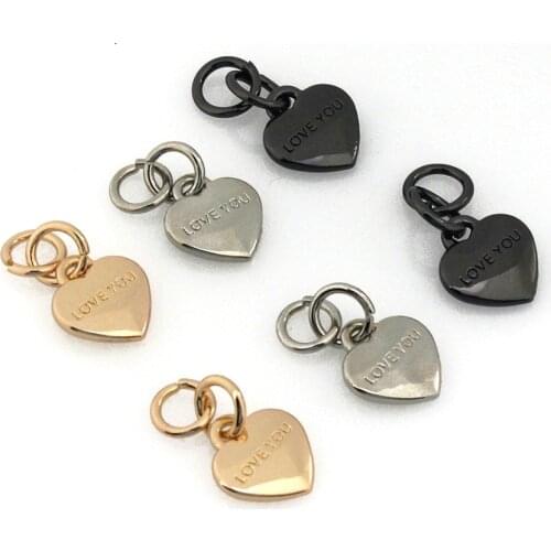 2pcs Metal Heart Shape Buckle Zipper Pendant for DIY Handbag Purse Luggage Garment Shoes Hardware Closure Bag Parts Accessories