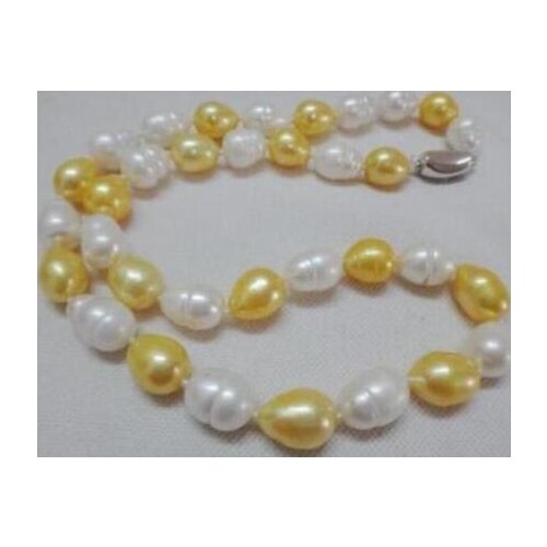 New Beautiful AAA 10x12mm natural white pearl necklace 32"