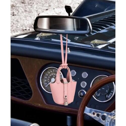 New Arrival Fashion First Cow Leather Bag Charm Mini Picotin Lock Handbag Pedant Leather Keychain Cute Keyring