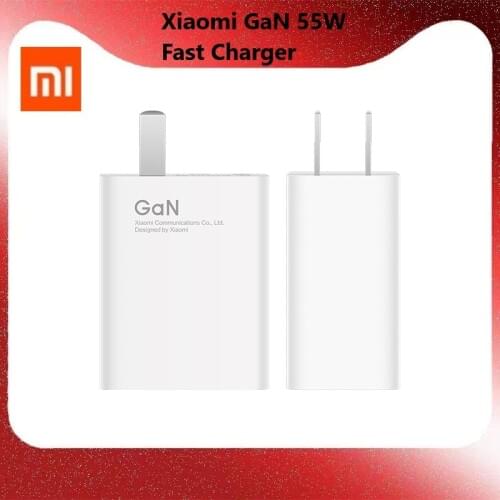 Original Xiaomi GaN 55W Fast Charger USB Type-C Smart Output PD Travel Charger 20V=2.5A 11V=5A Max Quick Charge For Smart Phone