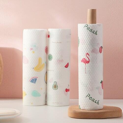 50PCS//Roll Kitchen Towels Dishcloth Super Absorbent Non-stick Oil Reusable Cleaning Cloth Kitchen Daily Dish Towels