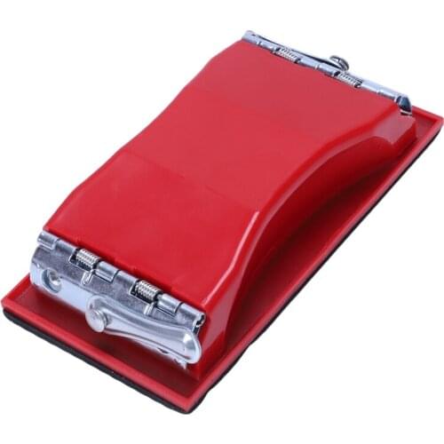 Rectangle paper grit sandpaper holder hand sander red black