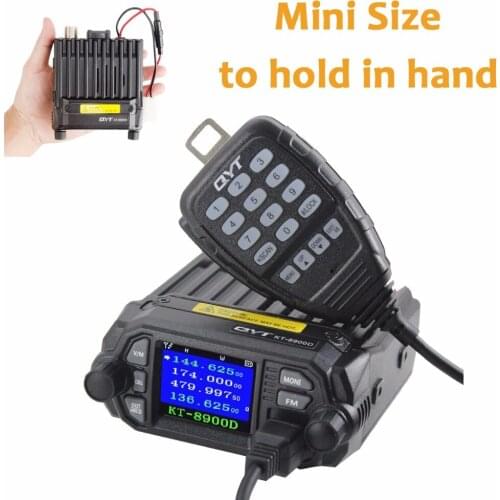 QYT KT-8900D 25W Vehicle Mounted Two Way Radio Upgrade KT-8900 Mini Mobile Radio with Quad Band Large LCD