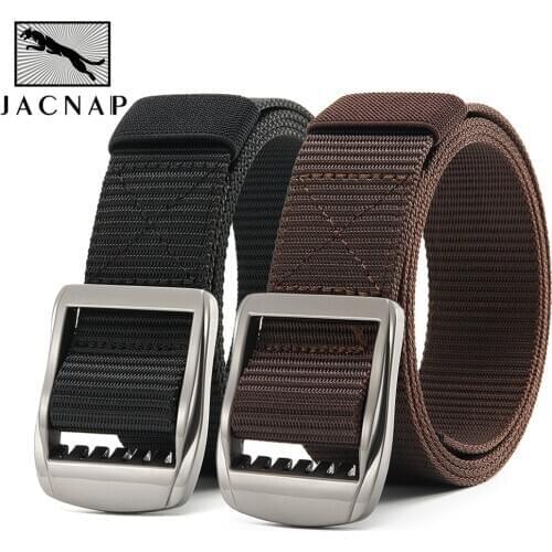 JACNAIP Tactical Nylon Mens Belt Army Heavy Leather Belts Automatic Adjustable Military Metal Buckle Belt for Men ремень мужской