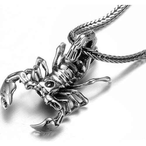 Thai silver handmade cross army flower personality scorpion silver pendant 5.35cm