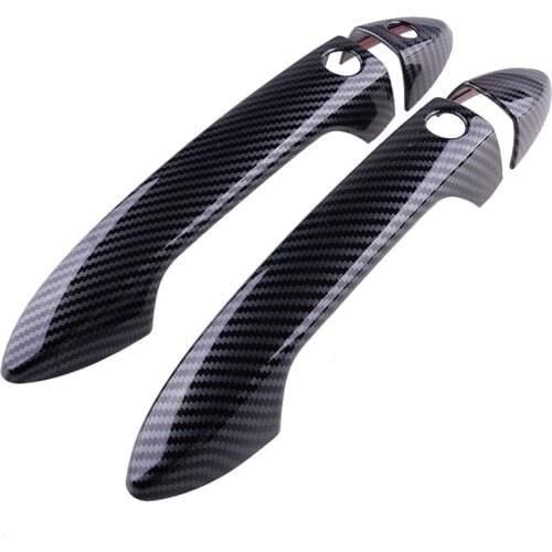 Car Exterior Side Smart Door Handle Cover Trim Carbon Fiber Style ABS Decor Fit for Honda Accord Coupe 2013 2014 2015 2016 2017
