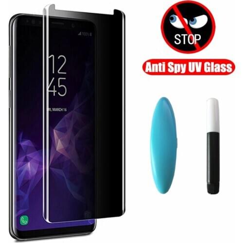 Note 8 9 anti spy UV tempered glass screen protector case friendly and Full Glass film for Samsung S8 S9 S10 Plus Note 9 10 Plus