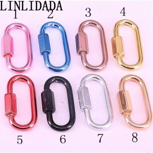 10Pcs New Plating colorful Lock clasp charm,fashion carabiner clasp,fashion necklace/bracelet jewelry component
