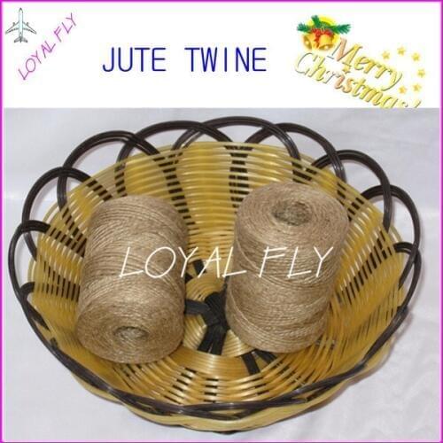 100pcs/lot natural jute string twine(1.5mm) 100m/spool 2 ply twisted jute rope, jute cords