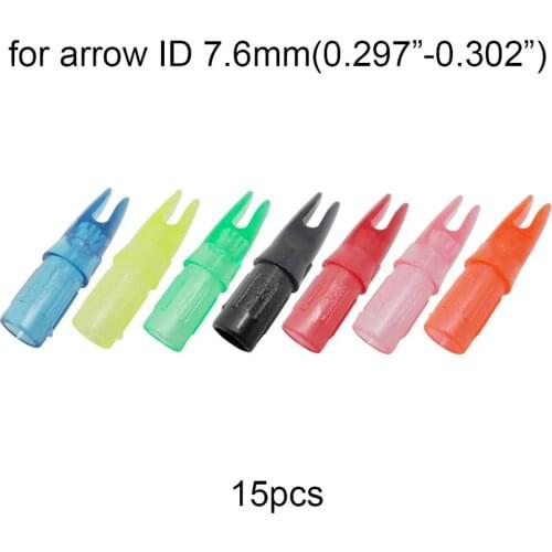 15pcs 0.297"-0.302" Archery Internal Nocks Plastic Arrow Push-in Nocks for Arrow Shaft ID 7.6mm