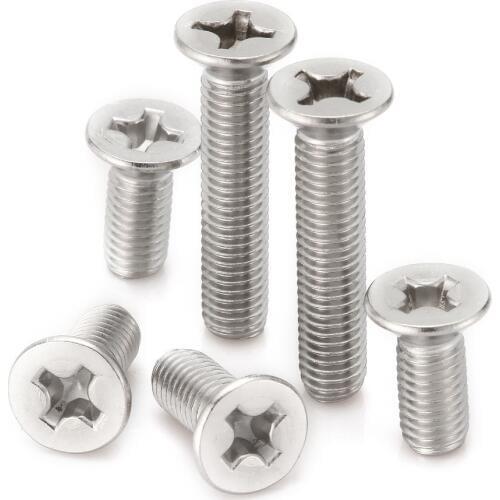 20pcs M5*20/25/30/35-80/90/100mmCountersunk head screws flat head cross Countersunk head screw Brass cross head machine screws