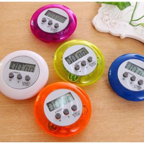 200pcs New Style Cute Mini Round LCD Digital Cooking Home Kitchen Timers Countdown Cooking Timer Count Down Alarm SN673