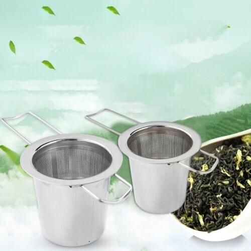 304 Stainless Steel Metal Tea Infusers With Handle Foldable Household Tea Strainer For Loose Leaf