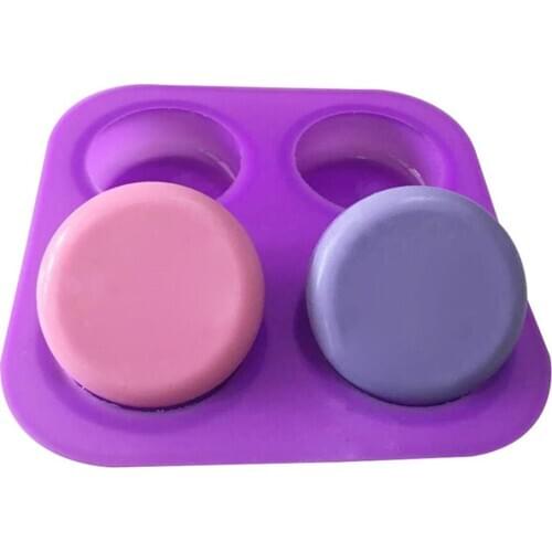 4 Holes Round Circles Silicone Molds Cake Decorating Chocolate Fondant Muffin Heat Resistant Soap Molds Baking Tools