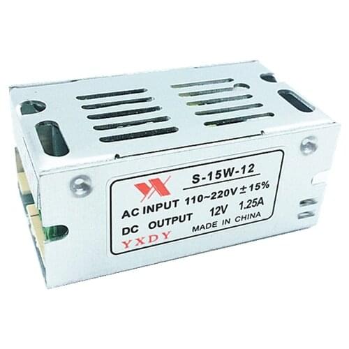 5pcs Mini Size LED Switching Power Supply 12V 1.25A 15W Lighting Transformer Power Adapter AC100V 110V 127V 220V to DC12V