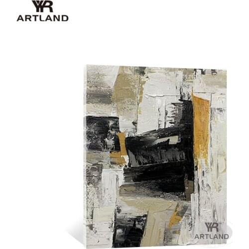 Quadro abstract black and white texture picture Handmade acrylic oil painting on canvas wall art poster for living room bedroom