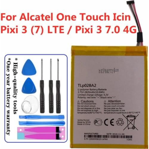 For Alcatel One Touch Icin One Touch Pixi 3 (7) LTE ( Pixi 3 7.0 4G ) HSABAT 0 Cycle Phone Battery 2820mAh TLP028AD TLP028A2