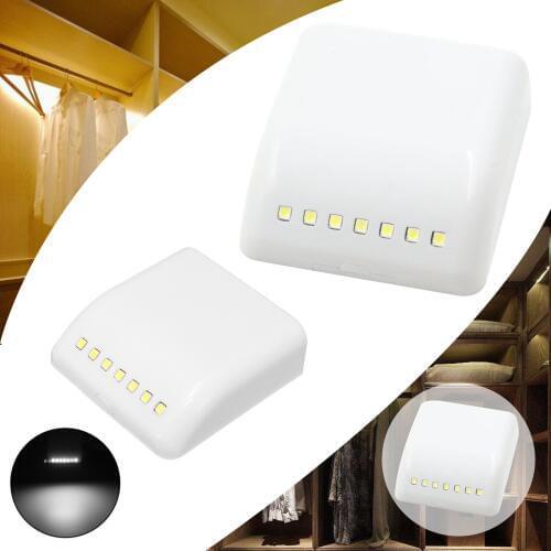 Auto Mini 7 LED PIR Induction Closet Lamp Motion Sensor Night Light Under Cabinet Drawer Light Battery Powered for Cupboard
