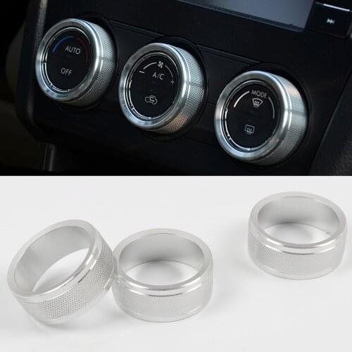 Car Styling 3PCS Aluminum alloy Interior Air Consition Control Knob Cover Trim for Subaru WRX STi 2015-2019 Accessories