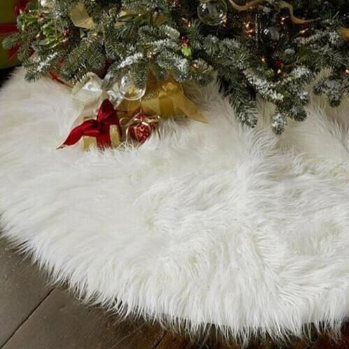 White Plush Fur Carpet Christmas Tree Skirts For Home Natal Natal Tree Skirts New Year Decoration Merry Christmas Decoration