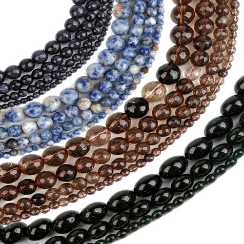 New 4 6 8 10MM Faceted Natural Assorted Mixed Gem Round Loose Strand Stone Beads For DIY Handmade Bracelet Jewelry Findings