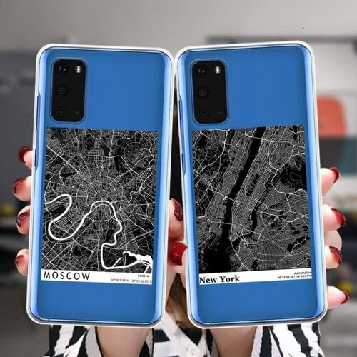 Moscow City Travel Map Silicone Soft Case For Samsung S21 S20 FE S10 Plus NOTE 20 Ultra M02 F62 M62 M21 M30S M31 M31S M51 Cover