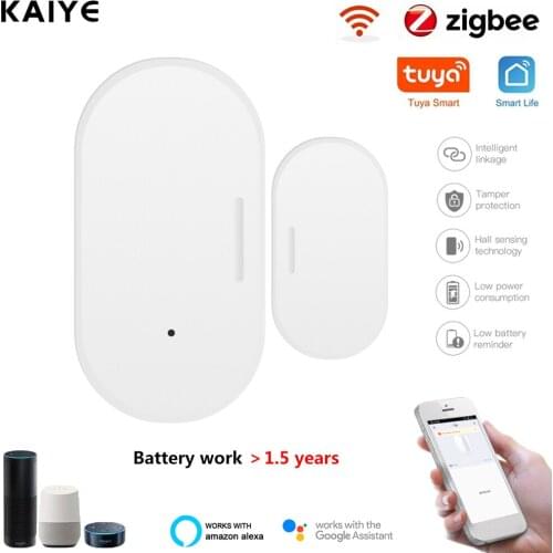 Door Window Sensor Tuya Zigbee Smart House Alarm System for Home Security Protection Work With Smart Home APP for Alexa Google