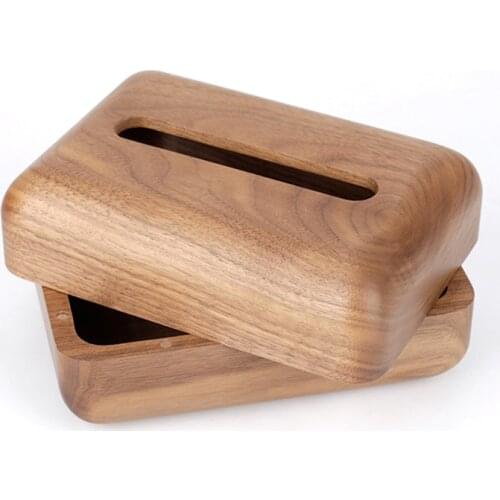 Wooden Tissue Box,Paper Napkin Holder Case Wood Bathroom Facial Tissue Box for Bathroom Bedroom Office