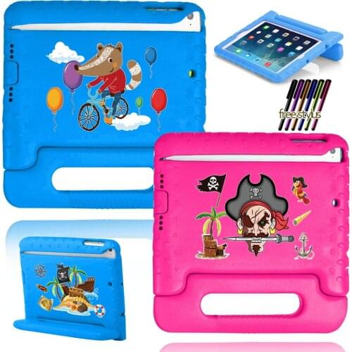For Apple IPad 8/5/6/7/iPad4/3/2/IPad Mini 4/5/1/3/2/ IPad Air1/2/3 /iPad Pro9.7/Pro10.5 Inch Animal Protection Cover+Stylus