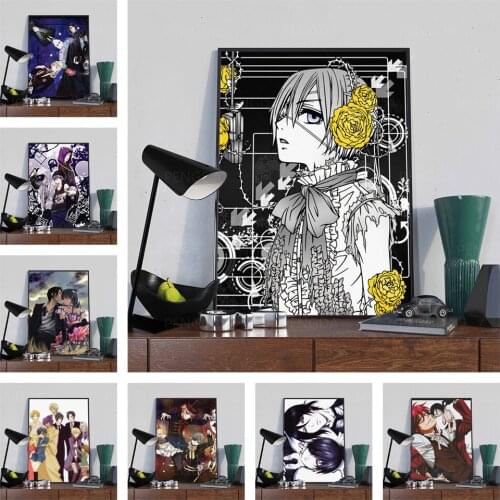 Home Decor Black Butler Painting Canvas Print Japanese Anime Poster Modern Wall Art Modular Picture Bedroom Background No Frame