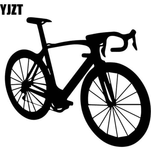 YJZT 15.1CM*13.4CM Interesting Sport Riding Bike Delicate Bicycle Vinly Decal Nice Decor Car Sticker Black/Silver C27-0857