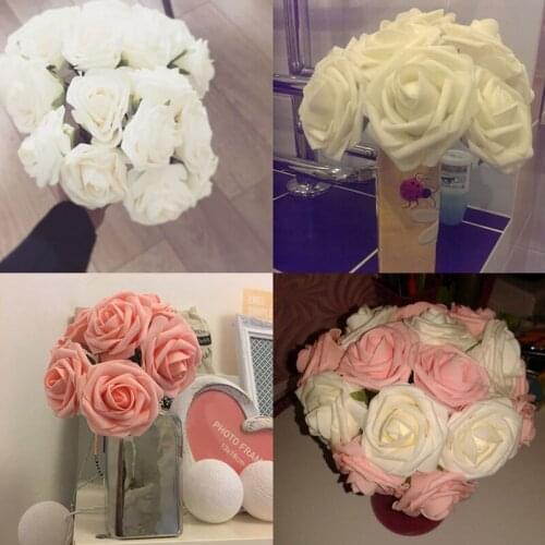 Simulation Pe Rose Flower Bubble Fake Flower Head Wedding Candy Box Cartoon Flower DIY