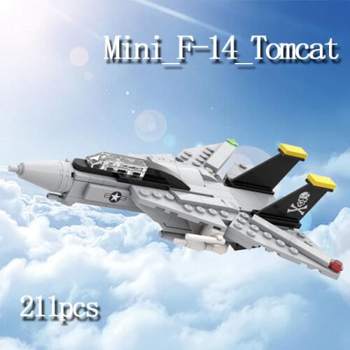 Mini F-14 Tomcat fighter model aircraft war maker MOC building block DIY kit childrens puzzle toy