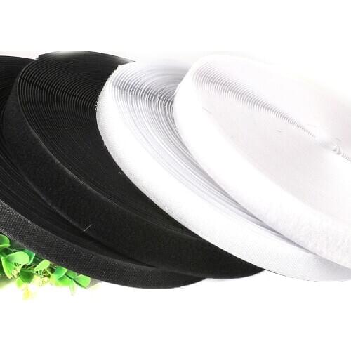 2M 16-40mm Black White Hook Loop Adhesive Fastener Tape Nylon Sticker Velcros For Not Adhesive Magic Tape DIY Craft Supply
