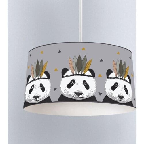 Lamp For Kids Bedrooms Light Chandelier for Living Room Childrens Room Wild Western Panda Gray Model 072
