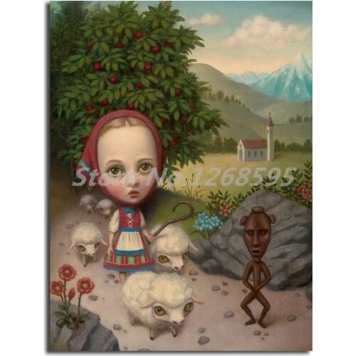 Marion Peck Little Shepardess Mark Ryden Canvas Painting Print Bedroom Home Decor Modern Wall Art Oil Painting Poster Framework