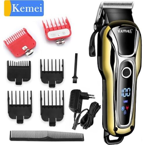 Hair clipper professional LCD Display hair Trimmer in Hair clippers for men electric trimmers machine barber Hair cutter Kemei