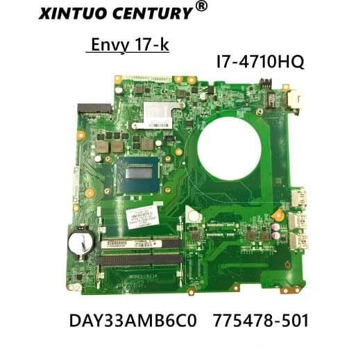 For hp for envy 17-k 17t-k m7-k motherboard DAY33AMB6C0 773128-501 775478-501 i7-4710HQ working well and good quality