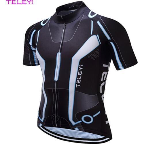 Mens Breathable Short Sleeve Cycling Jersey Quick Dry Biking Shirts For Outdoor Sports S-4XL