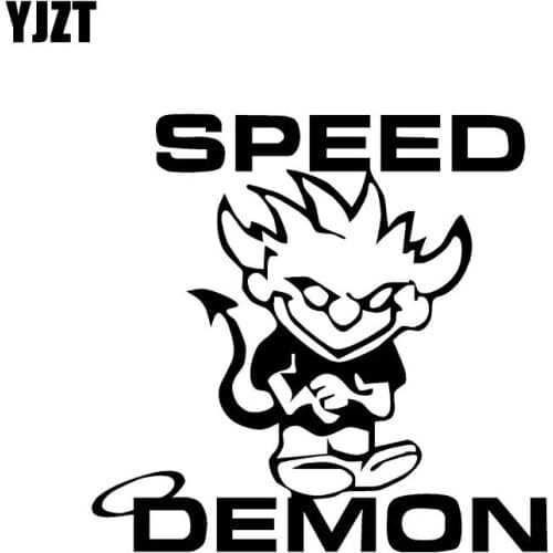 YJZT 12.5*11.9CM Speed Demon Is Coming Decal Silhoutte Design Covering The Body Car Sticker Black/Silver C20-1379