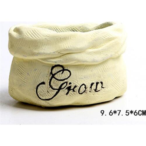 DIY Garden Desktop Decoration flower pot making Molds Creative Concrete Planter Mould 3D Bag flower Pot Silicone Cement Mold