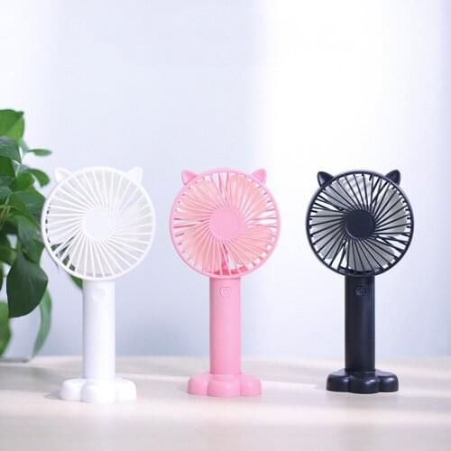 New Handheld Pocket Cartoon Fan USB Charging Clip Lazy Desktop Mini Halter Little Fan Gift